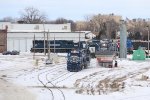 Various LSRC units sit around the servicing tracks as stored lease units sit in the back